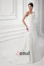 Organza Ruffle One Shoulder Court Train Mermaid Wedding Dress