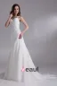 Satin A Volants Paillettes Bretelles Tribunal Train Robe De Mariée Fourreau