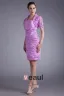 Satin Tulle Flower Strapless Mini Mother Of The Bride Dress