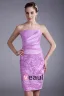 Satin Tulle Flower Strapless Mini Mother Of The Bride Dress