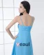 Chiffon Drapere Perle Kjaereste Gulv Lengde Cocktail Kjoler Festkjoler