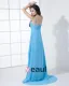 Chiffon Drapere Perle Kjaereste Gulv Lengde Cocktail Kjoler Festkjoler
