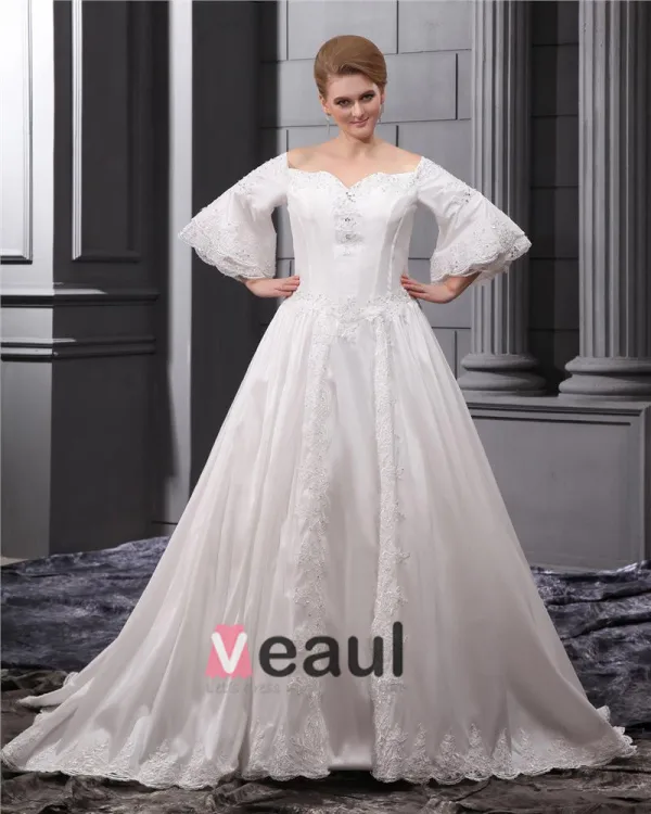 Organza Perles Cour Cherie Applique Plus La Taille Robe De Mariage Nuptiale Robe