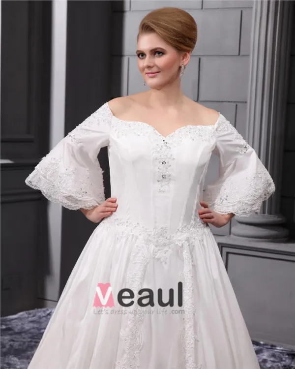 Organza Perles Cour Cherie Applique Plus La Taille Robe De Mariage Nuptiale Robe