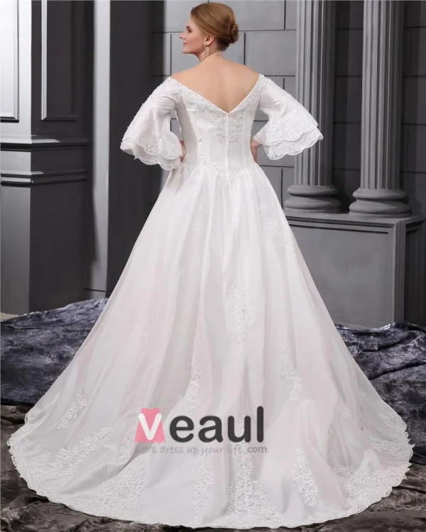 Organza Perles Cour Cherie Applique Plus La Taille Robe De Mariage Nuptiale Robe