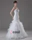 Elegant Beading Ruffles Applique Sweetheart Floor Length Yarn Mermaid Wedding Dress