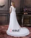 Elegant Train Chapelle V-cou En Mousseline De Soie A-ligne De Mariée Plus La Taille Robe De Mariée