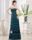 Sweetheart 3/4 Lengde Ermet Glidelas Beading Krusning Gulv Lengde Chiffon Mor Til Bruden Kjole