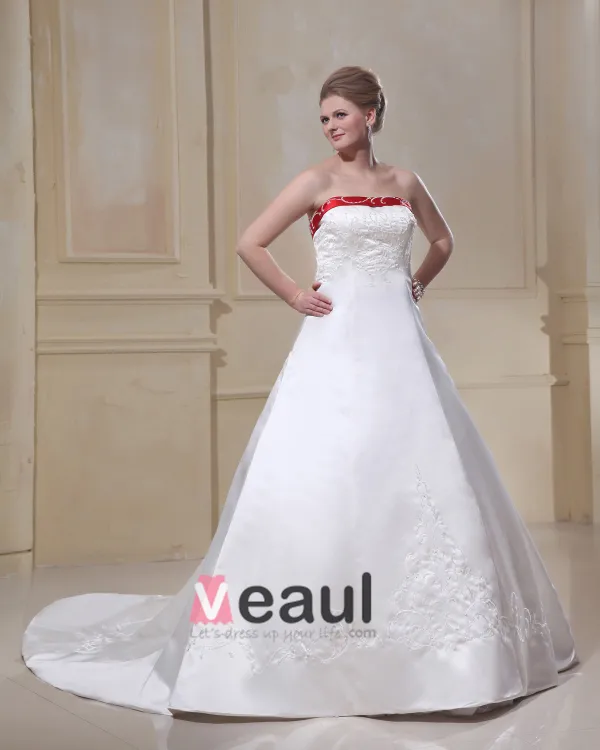 Satin Applique Halter Court Floor Length Plus Size Bridal Gown Wedding Dresses