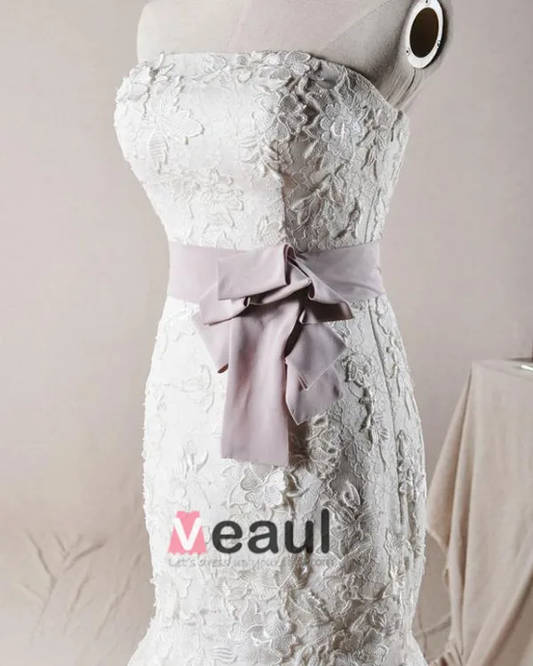 Gracieux Perles Applique Conception De Ceinture Bustier En Tulle Robe De Mariée Sirène