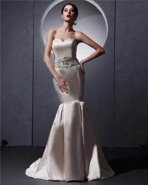 Belle Cherie Parole Longueur Satin Perlage Robe De Mariée Sirène