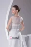 Elegant Sateng Tyll Plisserte Rhinestones Bateau Gulv Lengde Brudekjoler Bryllupskjoler