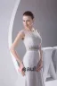 Elegant Sateng Tyll Plisserte Rhinestones Bateau Gulv Lengde Brudekjoler Bryllupskjoler