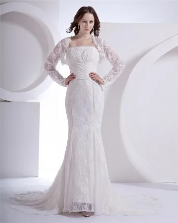 Dentelle Tribunal Sirène Robe De Mariée De Mariage De Robe