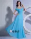 Satin Ruffle V Neck Halter Floor Length Bridesmaid Dress Gown