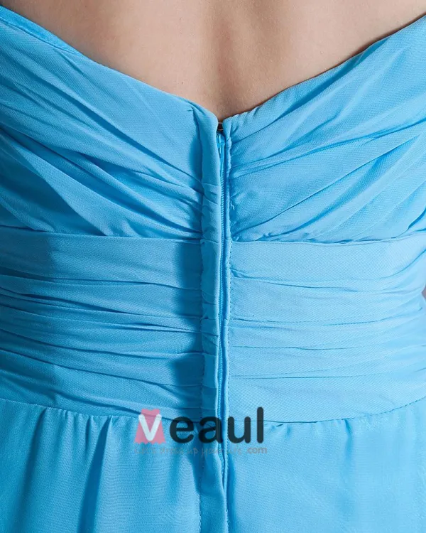 Satin Ruffle V Neck Halter Floor Length Bridesmaid Dress Gown