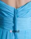 Satin Ruffle V Neck Halter Floor Length Bridesmaid Dress Gown