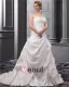 A-ligne Bretelles En Satin De Balayage Plus La Robe De Mariage De Taille