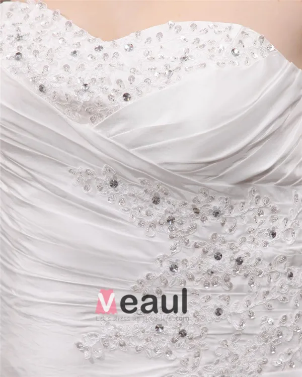 A-ligne Bretelles En Satin De Balayage Plus La Robe De Mariage De Taille