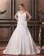 Satin Garn Ruffle Queen Anne Gericht Brautkleider Große Größen Brautkleider