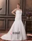 Satin Garn Ruffle Queen Anne Gericht Brautkleider Große Größen Brautkleider