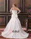 Satin Garn Ruffle Queen Anne Gericht Brautkleider Große Größen Brautkleider