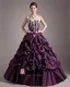 Taffeta Applikere Beading Kjaereste Krusning Gulv Lengde Ballkjoler