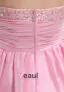 Chiffon Silke Beading Kjaereste Ermelos Rygglose Glidelas Knelange Plissert Cocktail Kjoler Festkjoler