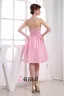 Chiffon Silke Beading Kjaereste Ermelos Rygglose Glidelas Knelange Plissert Cocktail Kjoler Festkjoler