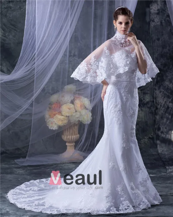 Tulle Strapless Chaoel Beading Applique Sheath Bridal Gown Wedding Dress