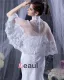 Tulle Strapless Chaoel Beading Applique Sheath Bridal Gown Wedding Dress