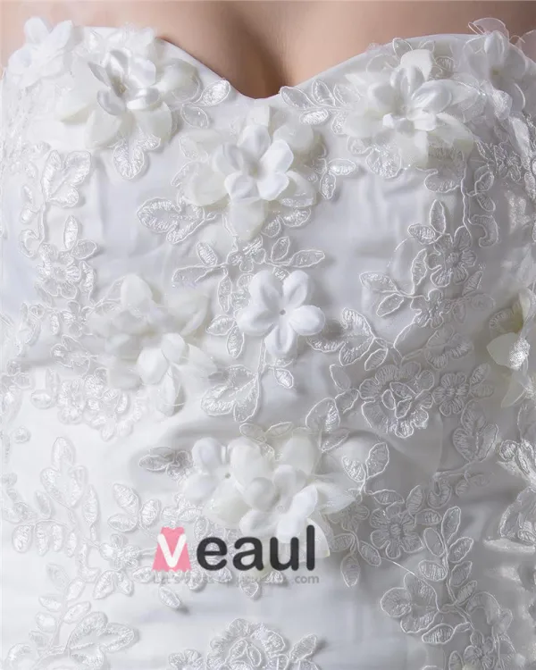 Elegant Beading Applique Sweetheart Floor Length Court Train Yarn Mermaid Wedding Dress