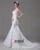 Elegant Beading Applique Sweetheart Floor Length Court Train Yarn Mermaid Wedding Dress