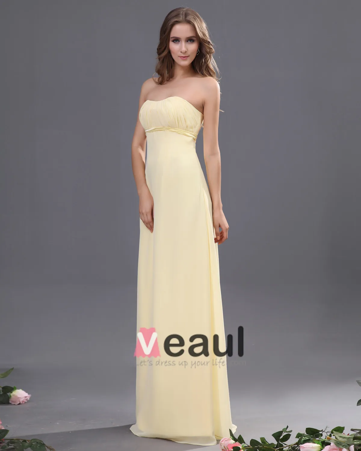 Elegant Imperium Kjaereste Fotside Chiffon Brudepikekjoler