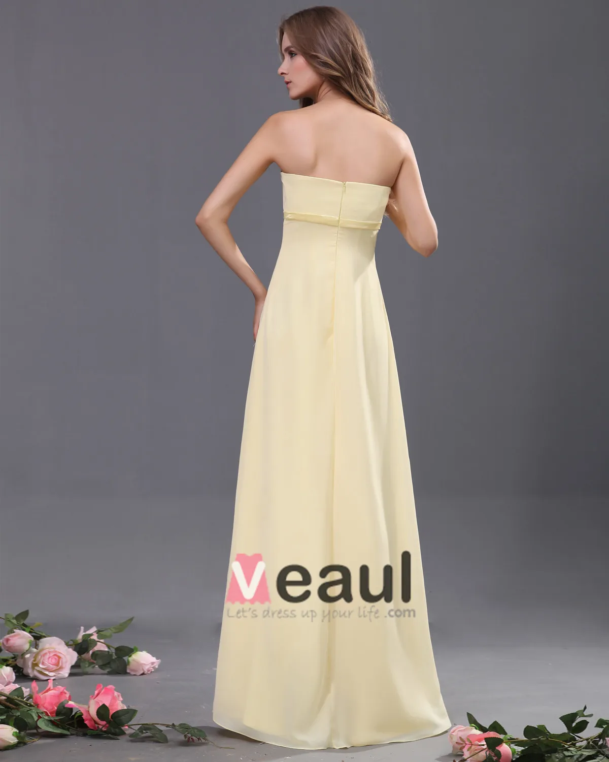 Elegant Imperium Kjaereste Fotside Chiffon Brudepikekjoler