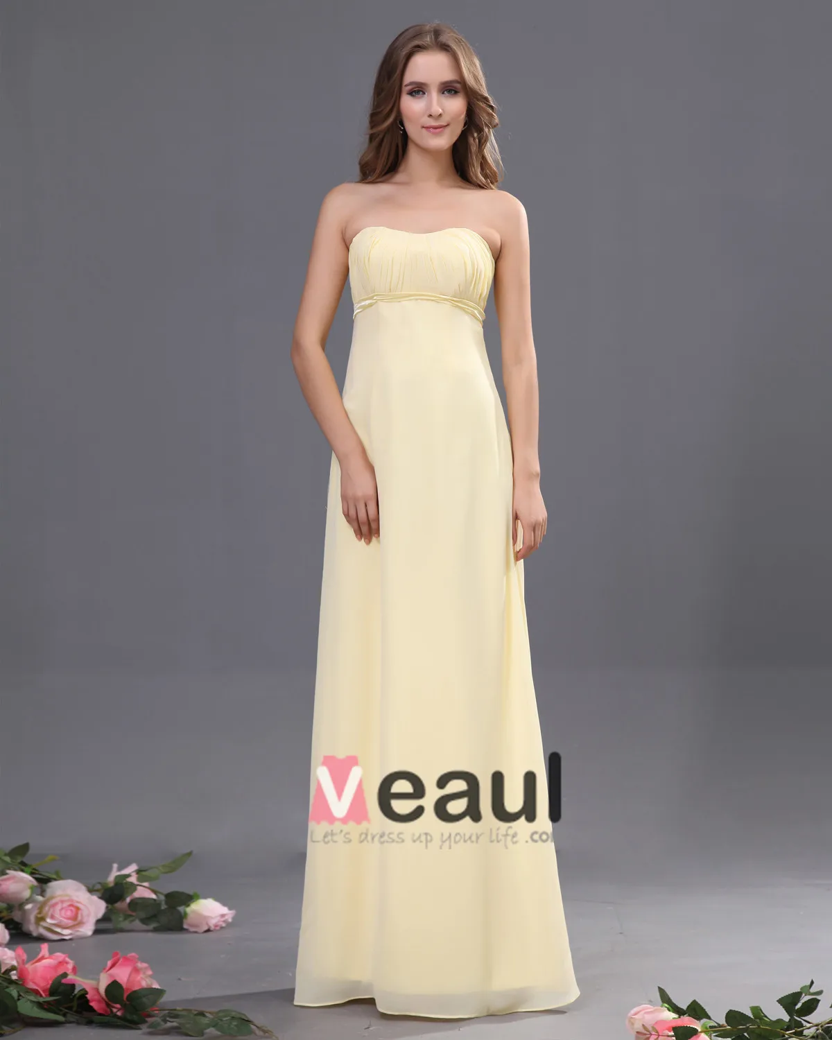 Elegant Imperium Kjaereste Fotside Chiffon Brudepikekjoler