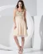 Stilvollen Chiffon- Seide Seide Wie Satin Spitze V Kragen Reißverschluss Am Rücken Pailletten Knielänge Sleeveless Gefaltetes Cocktailkleid