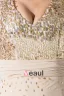 Stilvollen Chiffon- Seide Seide Wie Satin Spitze V Kragen Reißverschluss Am Rücken Pailletten Knielänge Sleeveless Gefaltetes Cocktailkleid
