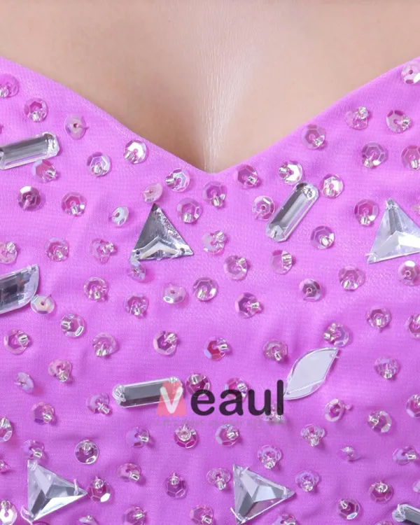 Chiffon Perle Kjaereste Gulv Lengde Aftenkjoler Selskapskjoler