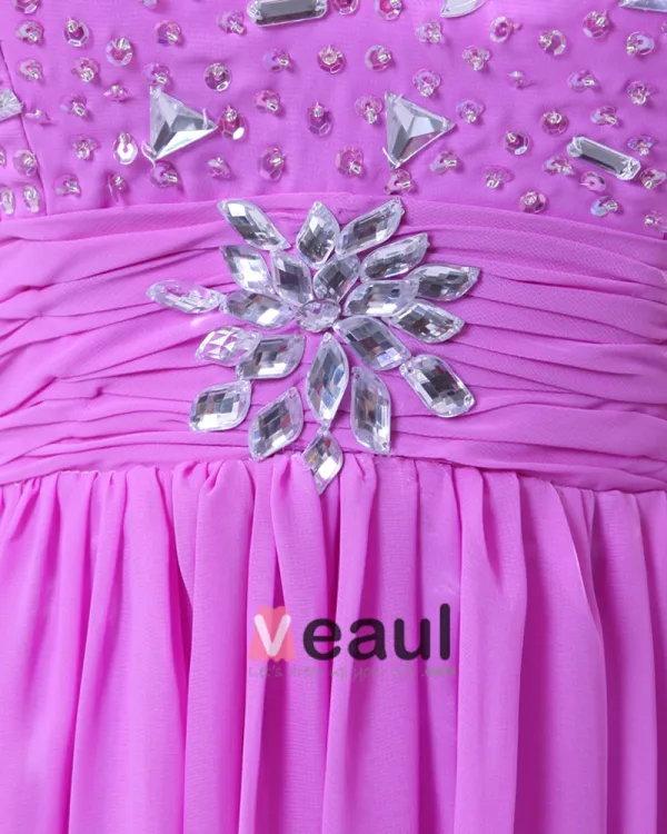 Chiffon Perle Kjaereste Gulv Lengde Aftenkjoler Selskapskjoler