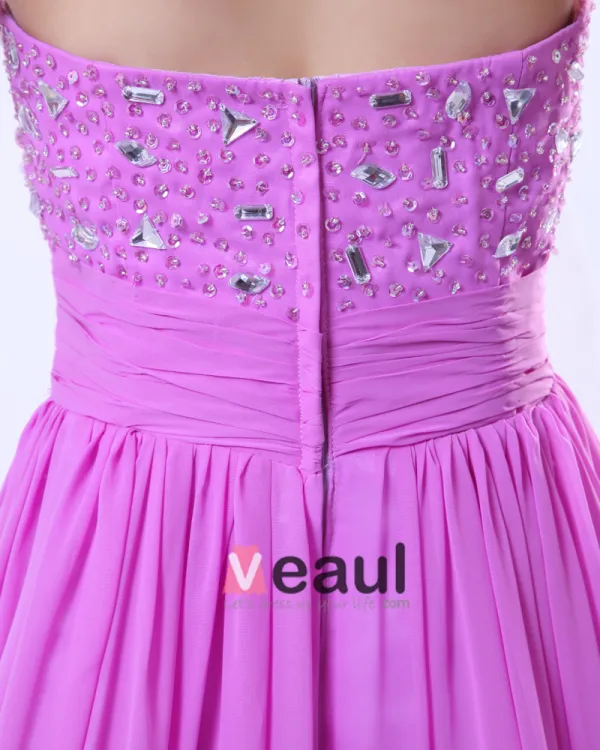 Chiffon Perle Kjaereste Gulv Lengde Aftenkjoler Selskapskjoler