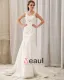 Etage De Train De Chapelle De Satin D'amoureux Dentelle Elegante Robe De Mariée Sirène