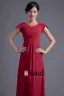 Fashion Chiffon Pleated V Neck Petal Floor Length Bridesmaid Dress