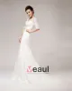 V Neck Rhinestone Floor Length Half Sleeve Lace A Line Wedding Dress