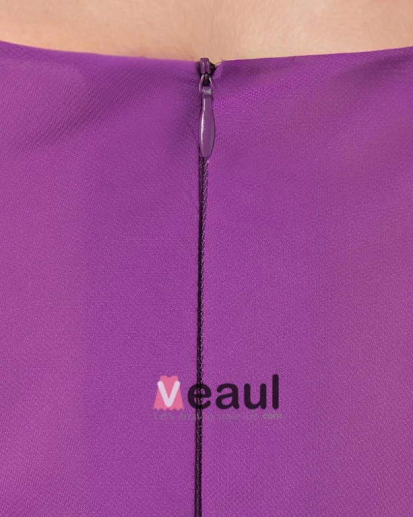 Chiffon Ruches Vierkante Hals Enkellange Moeder Van De Bruid Jurken Gasten