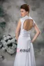 V Neck Pleated Applique Floor Length Chiffon Empire Wedding Dress
