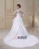 Taffeta Lace Applique Beaded Queen Anne Plus Size Bridal Gown Wedding Dresses