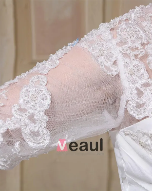 Taffeta Lace Applique Beaded Queen Anne Plus Size Bridal Gown Wedding Dresses