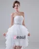 Sweetheart Layer Upon Layer Knee High Beading Mini Wedding Dress