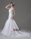 Beading Ruffles One Shoulder Floor Length Yarn Mermaid Wedding Dress